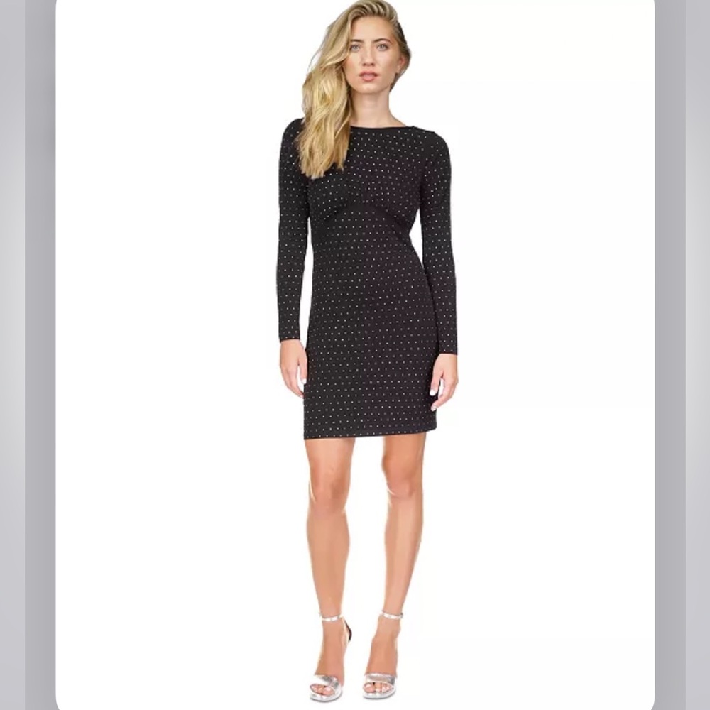 Michael Kors Women's Chain Cowl-Back Rhinestone Dress In Black S